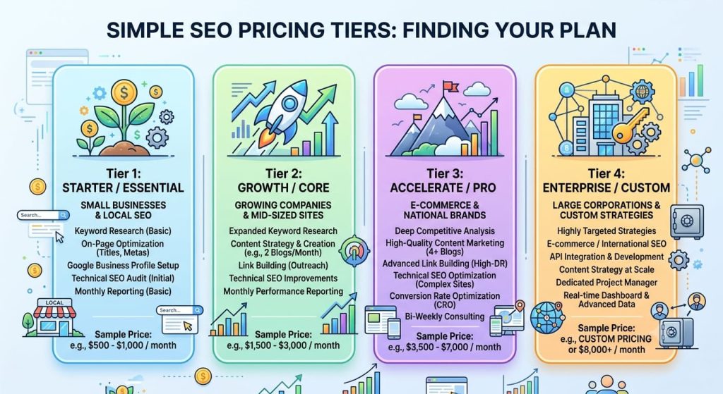 affordable seo pricing tiers for small businesses